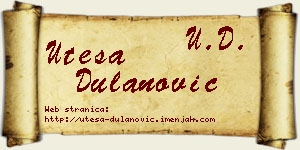 Uteša Dulanović vizit kartica